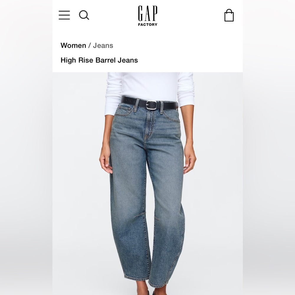 GAP- High Rise Barrel Jeans